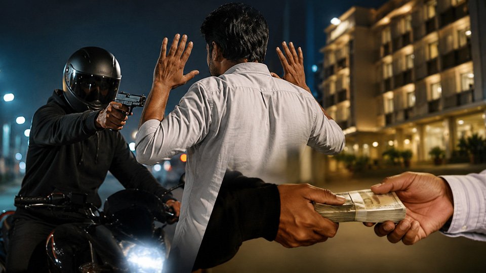 Ghaziabad Extortion Case related representative image showing police investigation after allegations of ₹25 lakh extortion demand from a hotel owner in Ghaziabad.