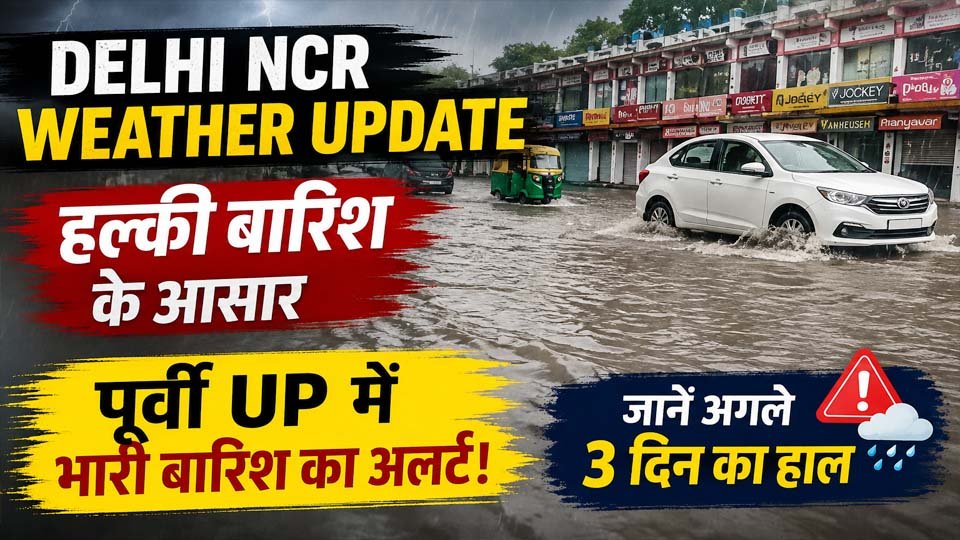Delhi NCR Weather Update: हल्की बारिश के आसार, पूर्वी यूपी में भारी बारिश का अलर्ट