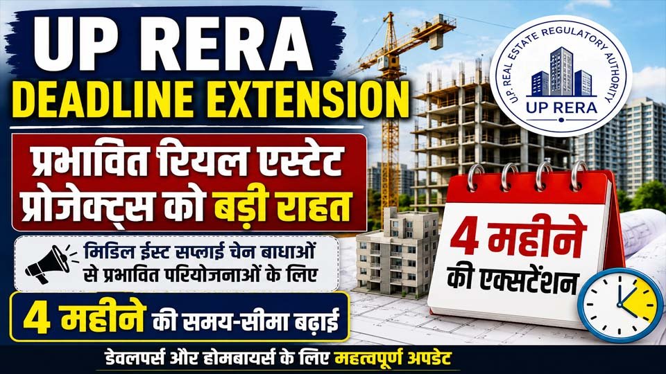 UP RERA द्वारा मिडिल ईस्ट सप्लाई चेन बाधाओं से प्रभावित पंजीकृत रियल एस्टेट परियोजनाओं को चार महीने की समय-सीमा राहत से संबंधित सांकेतिक तस्वीर।