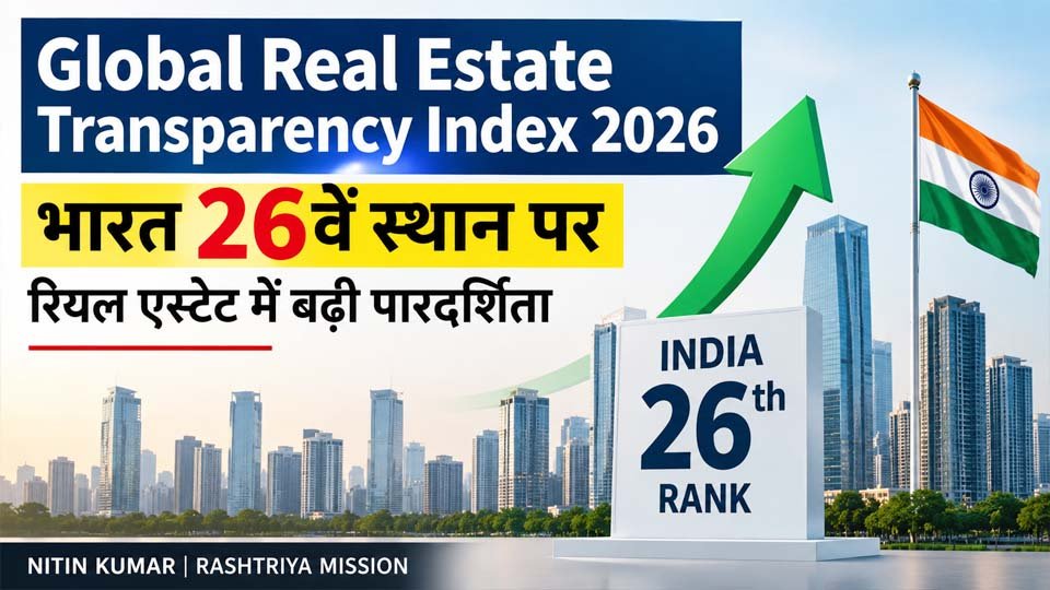 Global Real Estate Transparency Index 2026: भारत 26वें स्थान पर पहुंचा
