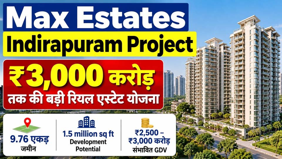 Max Estates Indirapuram Project: इंदिरापुरम में ₹3,000 करोड़ तक की बड़ी रियल एस्टेट योजना