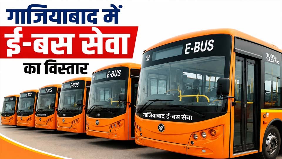 गाजियाबाद ई-बस सेवा के विस्तार के तहत राजनगर एक्सटेंशन को वैशाली और मेरठ रोड से जोड़ने के लिए नई इलेक्ट्रिक बसें चलाने की योजना।
