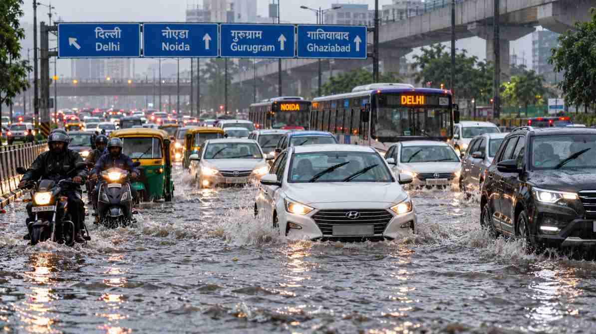 दिल्ली-NCR में बारिश से जलभराव, नोएडा-गुरुग्राम समेत कई इलाकों में ट्रैफिक प्रभावित