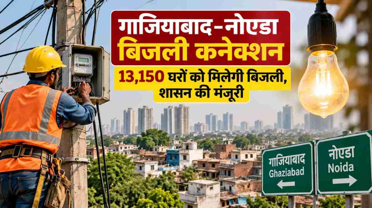गाजियाबाद-नोएडा बिजली कनेक्शन योजना के तहत हजारों घरों तक बिजली पहुंचाने की तैयारी।