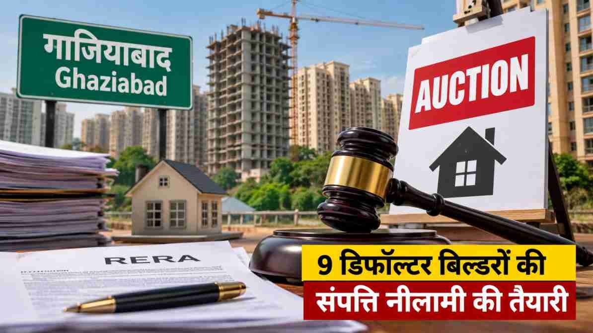 गाजियाबाद में 9 डिफॉल्टर बिल्डरों की संपत्ति नीलामी की तैयारी, बकाया वसूली के लिए प्रशासन सख्त