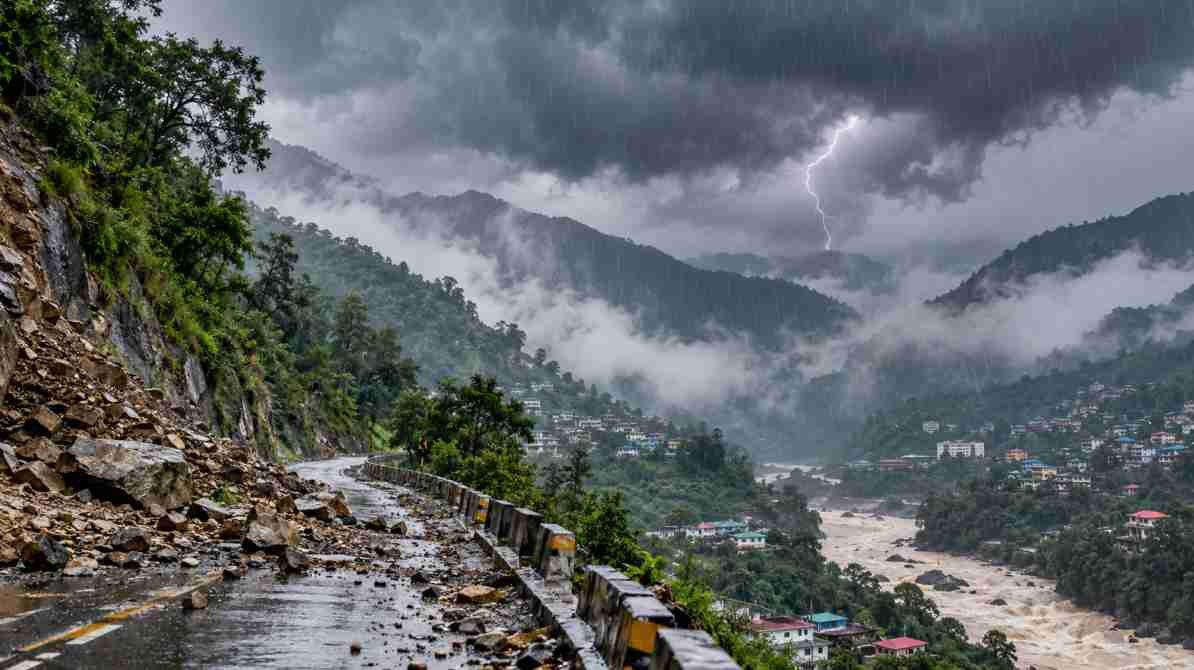 उत्तराखंड मौसम चेतावनी के बीच पहाड़ी क्षेत्रों में बारिश और घने बादल